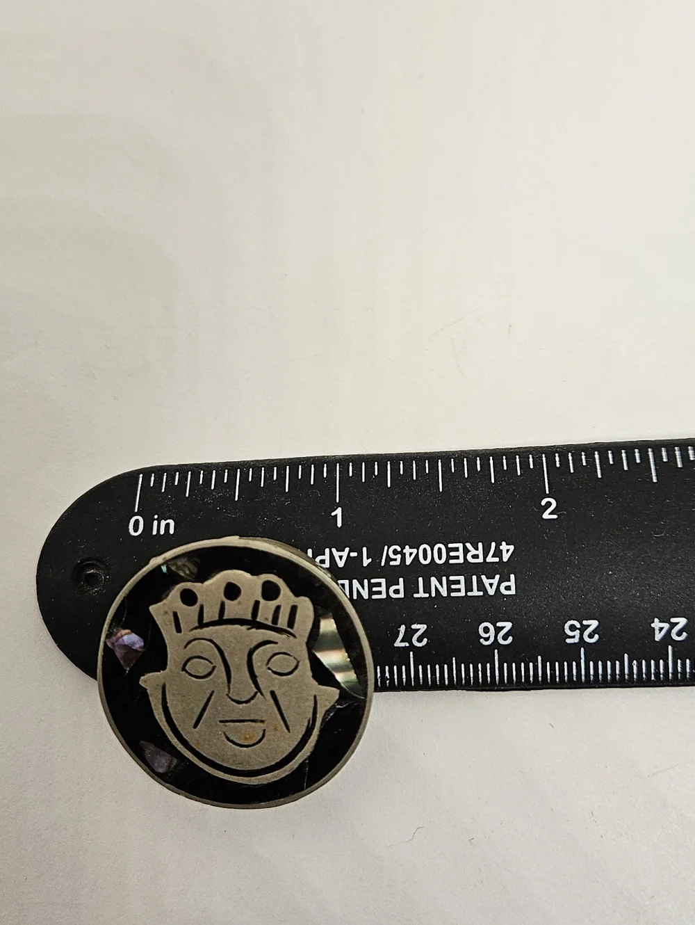 Trinket Pill Box Alpaca Silver Hecho En Mexico Abalone Aztec Sun God Warrior